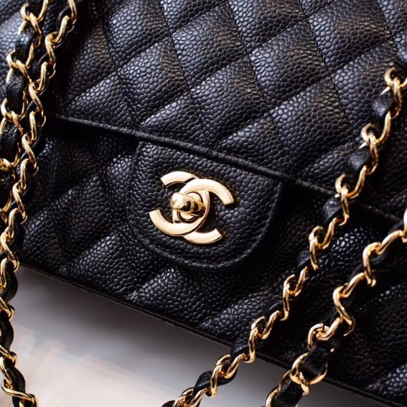 Wholesale Luxury Chanel Caviar Calfskin Classic Flap Bag A01112 Black - Image 7