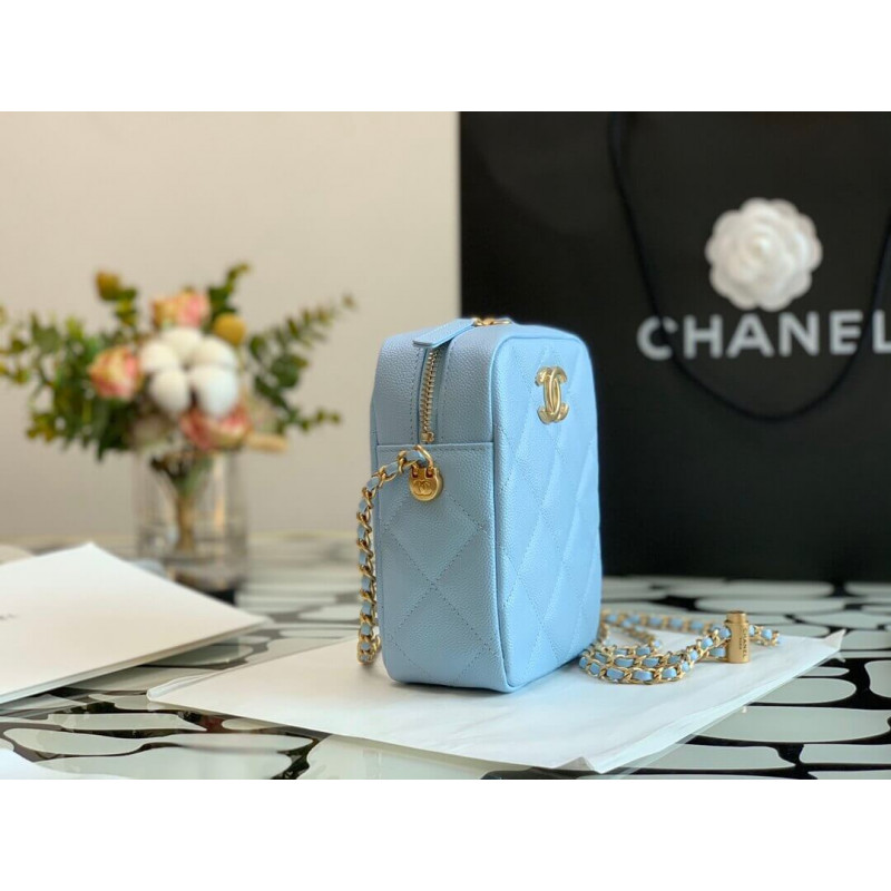 Wholesale Luxury Chanel Caviar Calfskin Pearl Crush Gold Ball Phone Clutch With Chain 99098 - Image 3