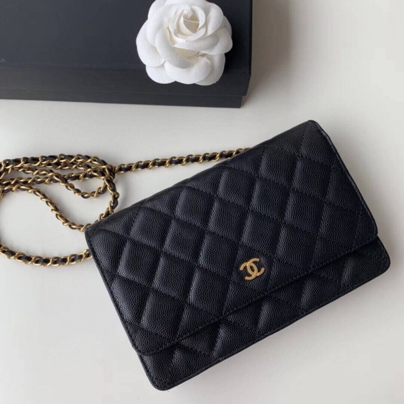 Wholesale Luxury Chanel Caviar Quilted Wallet On Chain Woc A33814