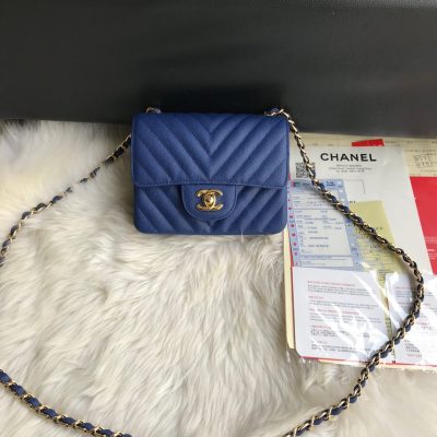 Alternative view of Wholesale Luxury Chanel Chevron Caviar Leathe 17Cm Classic Flap Bag 1115