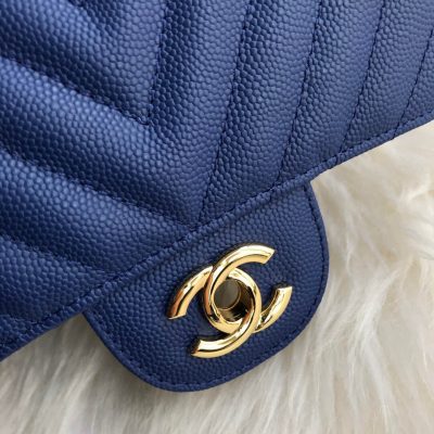 Wholesale Luxury Chanel Chevron Caviar Leathe 17Cm Classic Flap Bag 1115