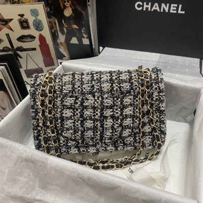 Alternative view of Wholesale Luxury Chanel Classic Flap Bag In Black/Beige Glittered Tweed 1112