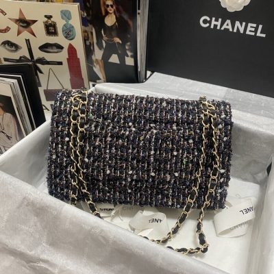 Alternative view of Wholesale Luxury Chanel Classic Flap Bag In Navy Blue Amp; Multicolor Glittered Tweed 1112