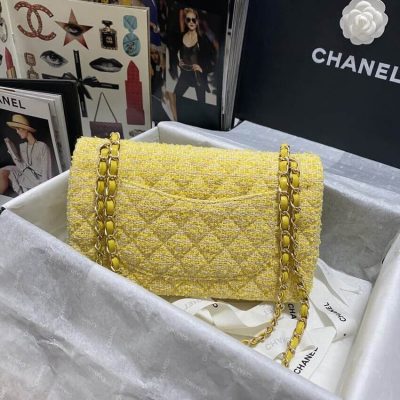 Alternative view of Wholesale Luxury Chanel Classic Flap Bag In Yellow Tweed 1112