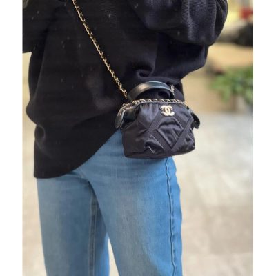 Alternative view of Wholesale Luxury Chanel Clutch With Chain In Nylon Grosgrain Ap2669 Black