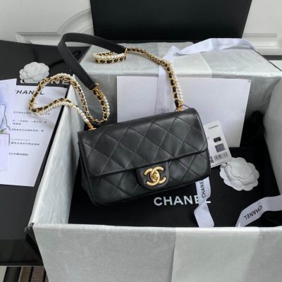 Alternative view of Wholesale Luxury Chanel Crystal Pearls Chain Flap Bag As2210
