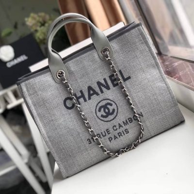 Alternative view of Wholesale Luxury Chanel Deauville Tote 38Cm Canvas Bag A66941 Ash Grey