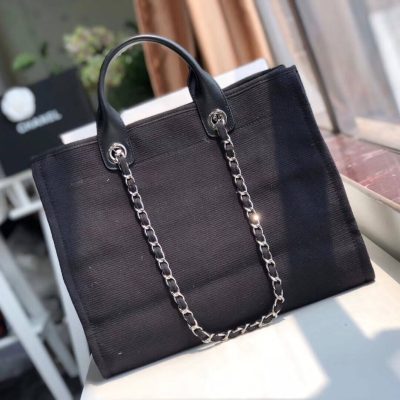 Alternative view of Wholesale Luxury Chanel Deauville Tote 38Cm Canvas Bag A66941 Black/White