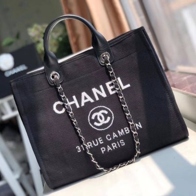 Wholesale Luxury Chanel Deauville Tote 38Cm Canvas Bag A66941 Black/White