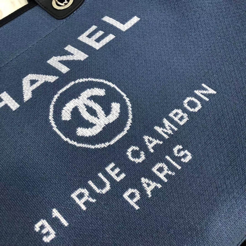 Wholesale Luxury Chanel Deauville Tote 38Cm Canvas Bag A66941 Blue - Image 5
