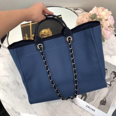 Wholesale Luxury Chanel Deauville Tote 38Cm Canvas Bag A66941 Blue