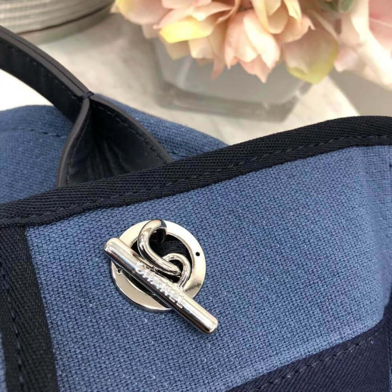 Wholesale Luxury Chanel Deauville Tote 38Cm Canvas Bag A66941 Blue - Image 7