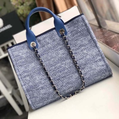 Alternative view of Wholesale Luxury Chanel Deauville Tote 38Cm Canvas Bag A66941 Blue Jacquard
