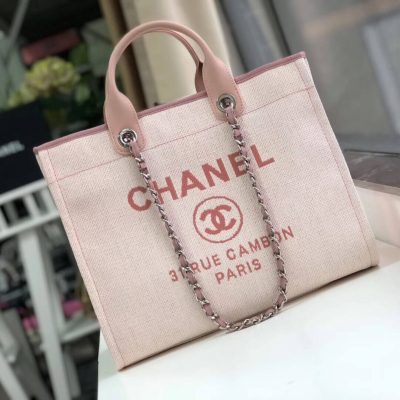 Alternative view of Wholesale Luxury Chanel Deauville Tote 38Cm Canvas Bag A66941 Bubblegum Pink
