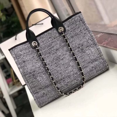 Alternative view of Wholesale Luxury Chanel Deauville Tote 38Cm Canvas Bag A66941 Charcoal Jacquard