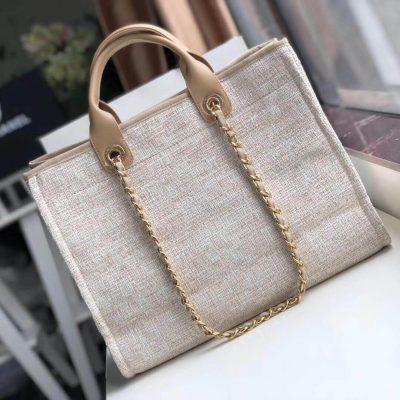 Alternative view of Wholesale Luxury Chanel Deauville Tote 38Cm Canvas Bag A66941 Cream / Beige