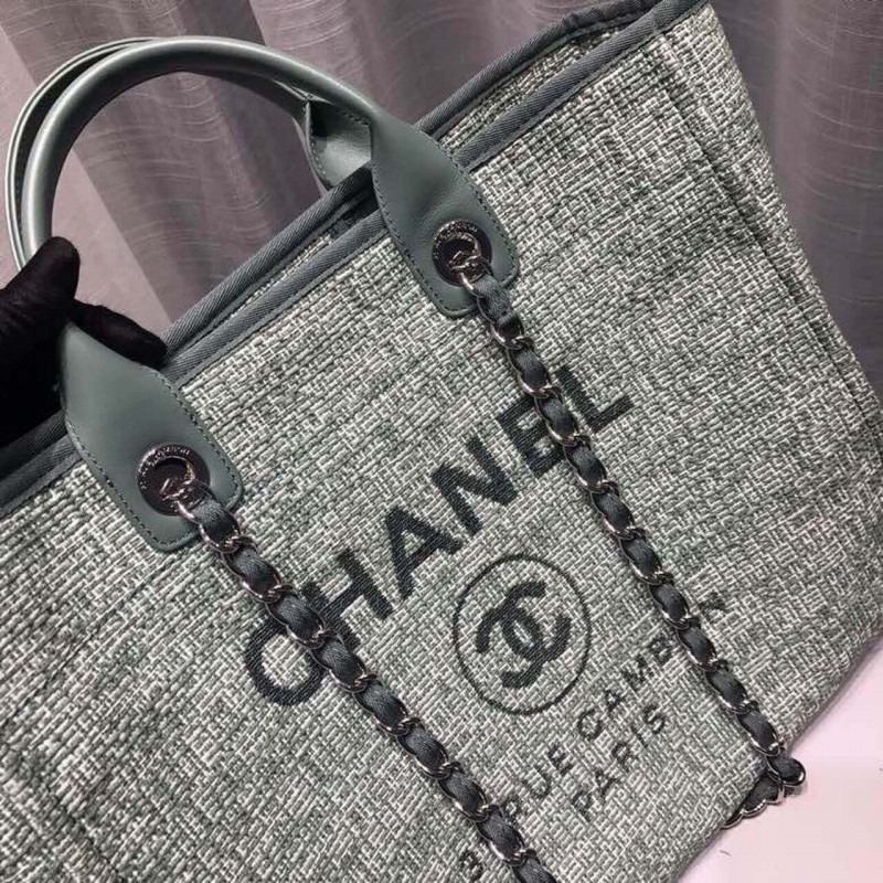 Wholesale Luxury Chanel Deauville Tote 38Cm Canvas Bag A66941 Fig Green - Image 2