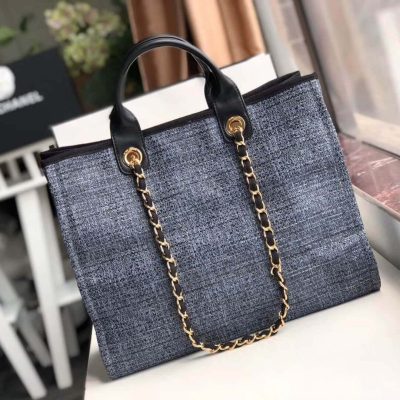 Alternative view of Wholesale Luxury Chanel Deauville Tote 38Cm Canvas Bag A66941 Grey Blue
