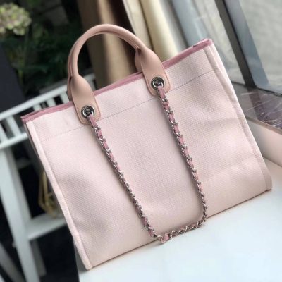 Alternative view of Wholesale Luxury Chanel Deauville Tote 38Cm Canvas Bag A66941 Pink/White