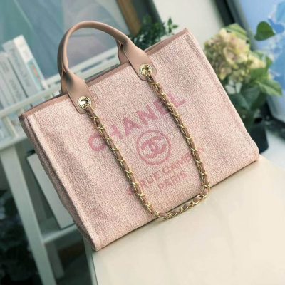 Alternative view of Wholesale Luxury Chanel Deauville Tote 38Cm Canvas Bag A66941 Poudre Pink