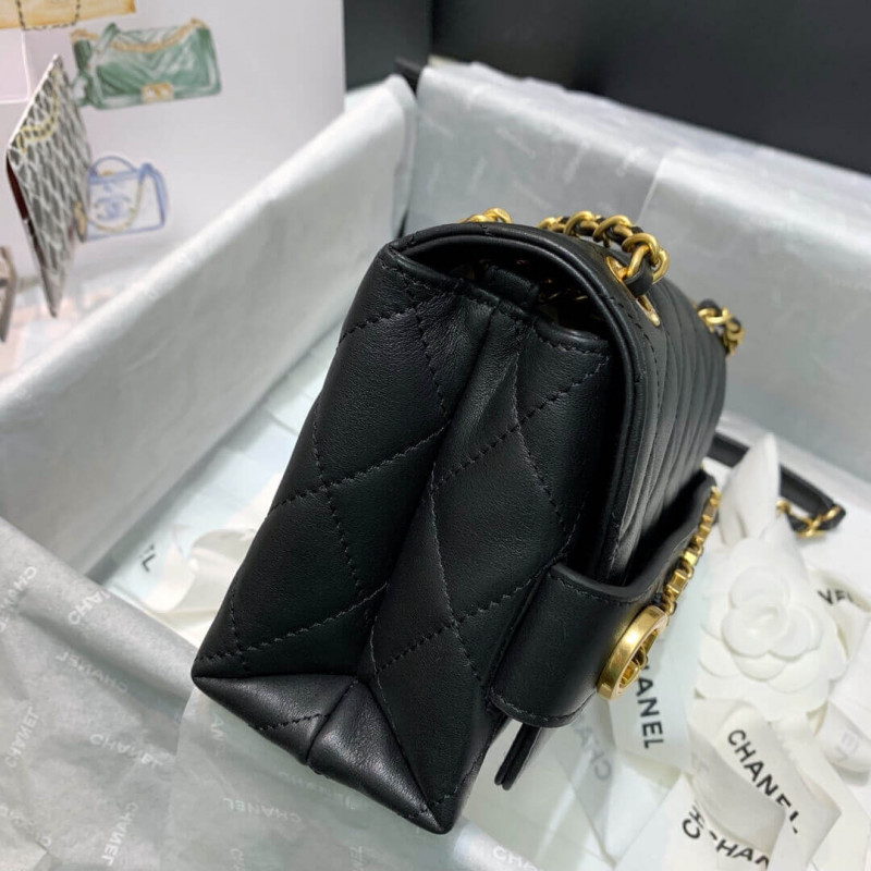 Wholesale Luxury Chanel Front Logo Small Flap Bag As1490 - Image 5