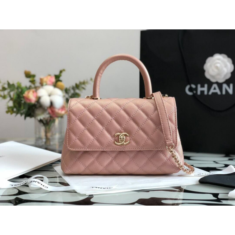 Wholesale Luxury Chanel Grained Calfskin Mini Flap Bag With Top Handle 99003 - Image 2
