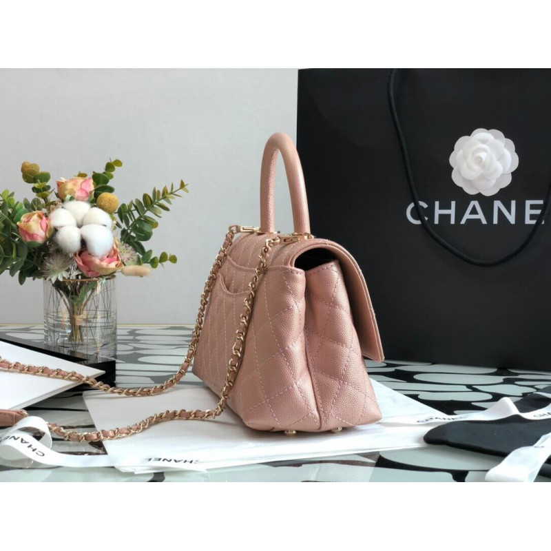 Wholesale Luxury Chanel Grained Calfskin Mini Flap Bag With Top Handle 99003 - Image 4