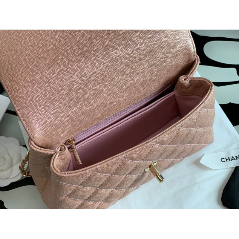 Wholesale Luxury Chanel Grained Calfskin Mini Flap Bag With Top Handle 99003 - Image 8
