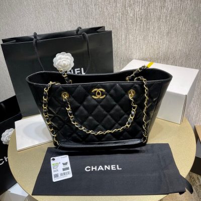 Wholesale Luxury Chanel Grained Calfskin Shopping Tote Bag As2030 Black