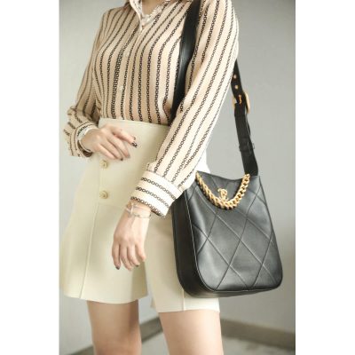 Alternative view of Wholesale Luxury Chanel Hobo Handbag Calfskin Black As2844