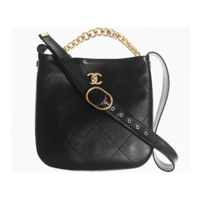 Wholesale Luxury Chanel Hobo Handbag Calfskin Black As2844