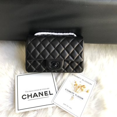 Wholesale Luxury Chanel Lambskin 20Cm Classic Flap Bag 1116 Black