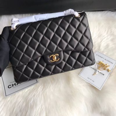 Alternative view of Wholesale Luxury Chanel Lambskin 30Cm Classic Flap Bag A1113 Black