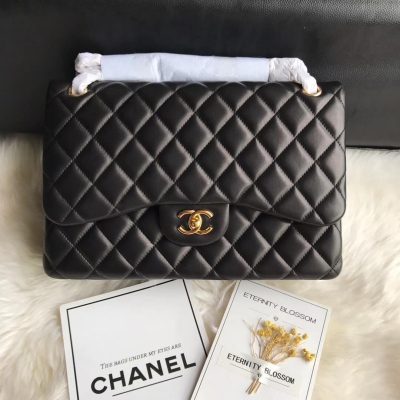 Wholesale Luxury Chanel Lambskin 30Cm Classic Flap Bag A1113 Black