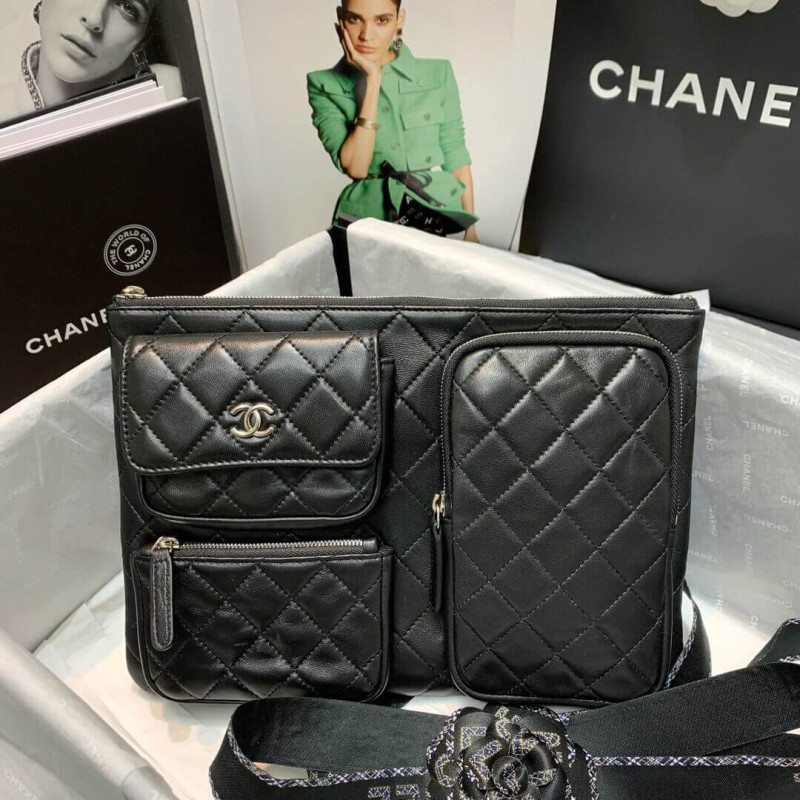 Wholesale Luxury Chanel Lambskin Cases With Accessories Ap1054 Black