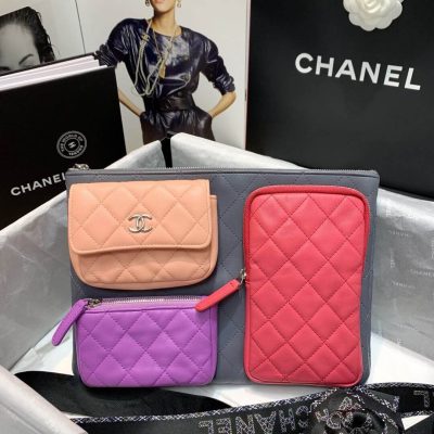 Wholesale Luxury Chanel Lambskin Cases With Accessories Ap1054 Gray, Pink, Purple Amp; Light Pink