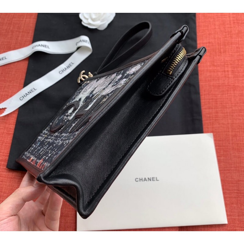 Wholesale Luxury Chanel Large Tweed Pvc Logo Pouches Ap0360 - Image 5
