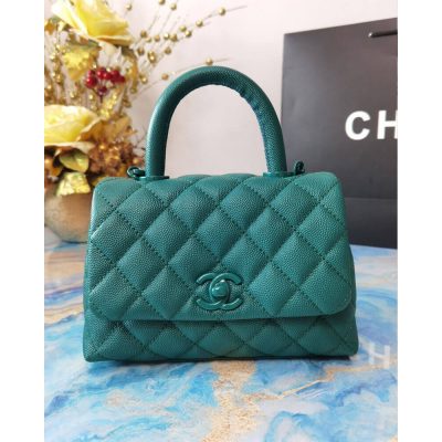 Wholesale Luxury Chanel Mini Coco Handle Ultra Matte Bag In Grained Calfskin As2215