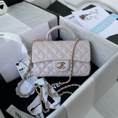 Wholesale Luxury Chanel Mini Flap Bag With Top Handle As2431 In Iridescent Lambskin
