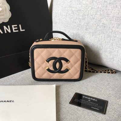 Wholesale Luxury Chanel Quilted Caviar Small Vanity Case A93342