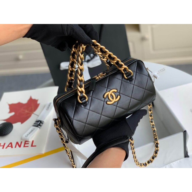 Wholesale Luxury Chanel Shiny Lambskin Small Bowling Bag As1899 - Image 9