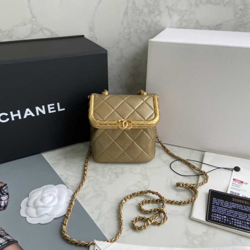 Wholesale Luxury Chanel Small Lambskin Kiss-Lock Bag As1885 - Image 3