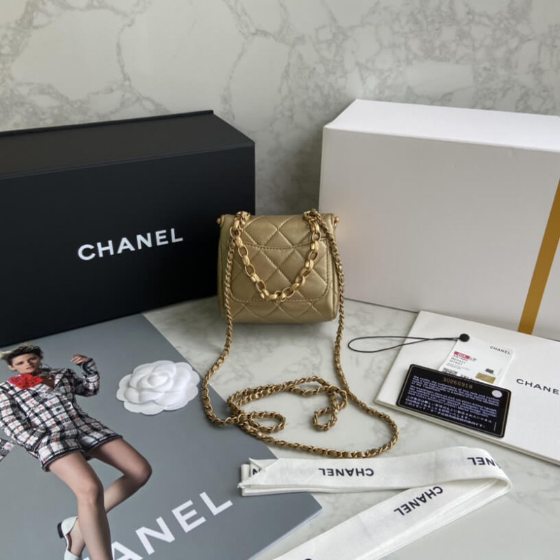 Wholesale Luxury Chanel Small Lambskin Kiss-Lock Bag As1885 - Image 5