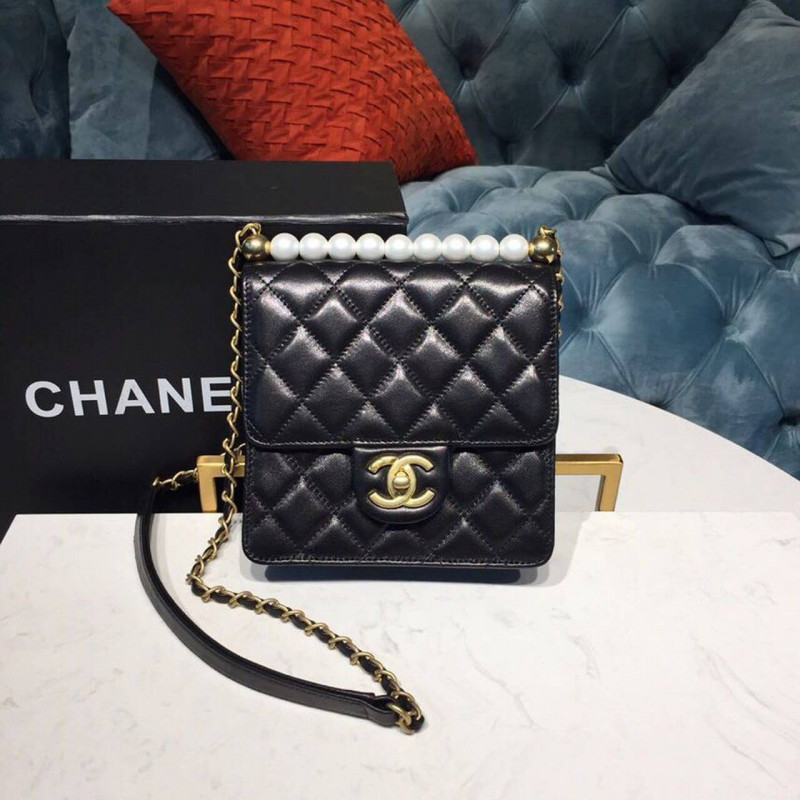 Wholesale Luxury Chanel Small Pearl Chain Flap Bag As0584 - Image 2