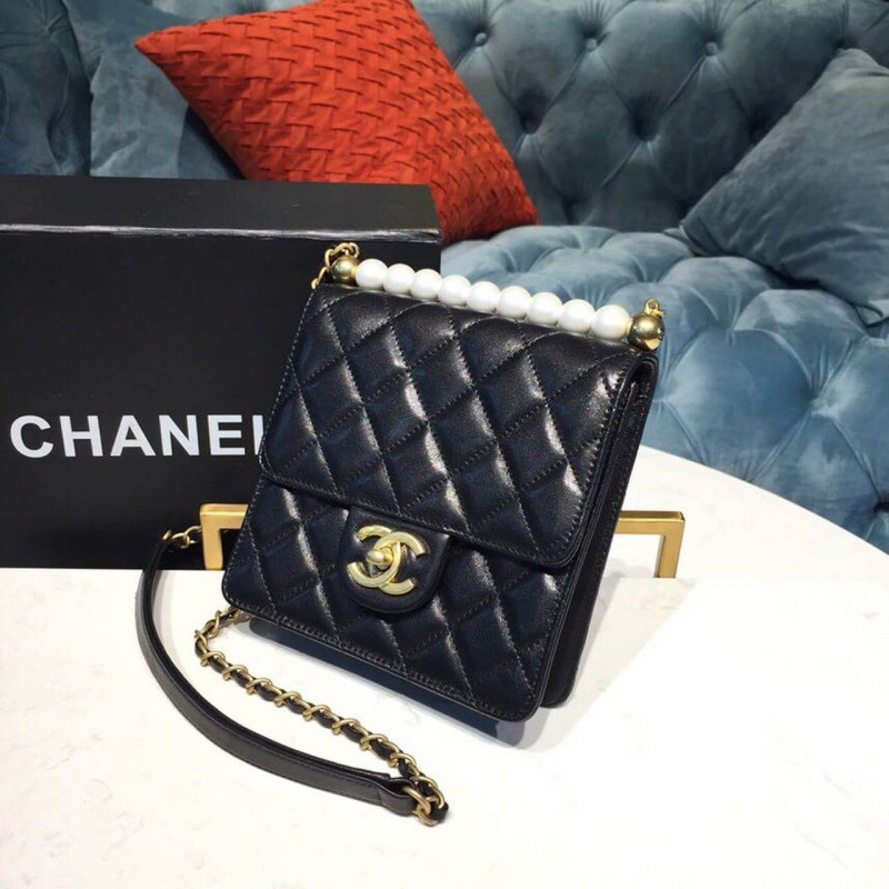 Wholesale Luxury Chanel Small Pearl Chain Flap Bag As0584 - Image 9