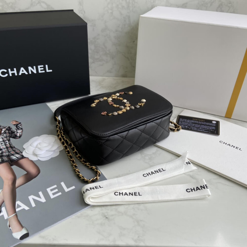 Wholesale Luxury Chanel Studded Cc Detail Flap Bag As1181 - Image 11