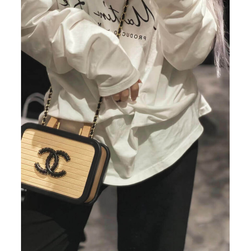 Wholesale Luxury Chanel Vanity Case Beech Wood As2926 Beige Black - Image 2