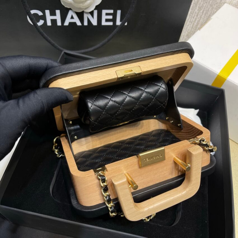 Wholesale Luxury Chanel Vanity Case Beech Wood As2926 Beige Black - Image 13