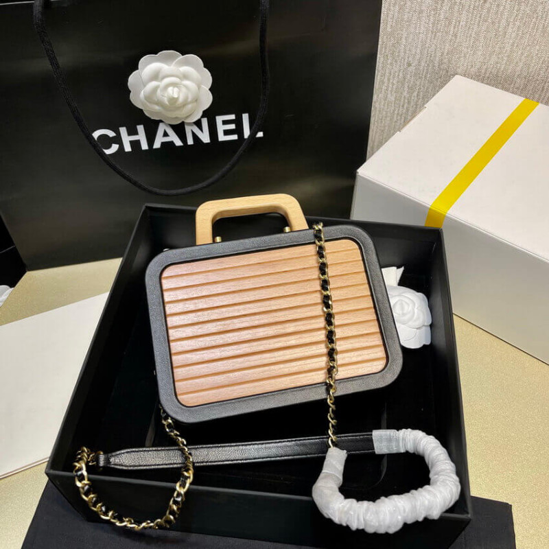 Wholesale Luxury Chanel Vanity Case Beech Wood As2926 Beige Black - Image 6