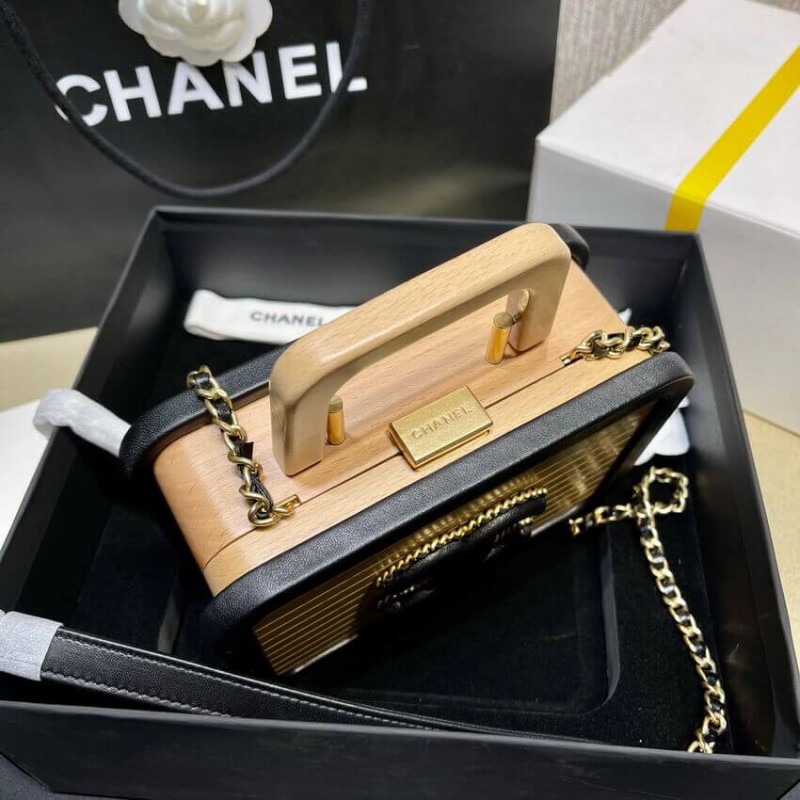 Wholesale Luxury Chanel Vanity Case Beech Wood As2926 Beige Black - Image 7